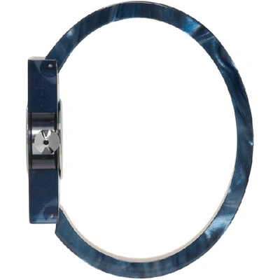 Shop Gucci Multicolor Plexiglass Vintage Web Watch In Blue/white