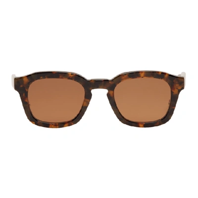 Shop Thom Browne Tortoiseshell Tb-412 Sunglasses In Dk Brown