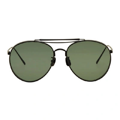 Shop Gentle Monster Black And Green Big Bully Sunglasses