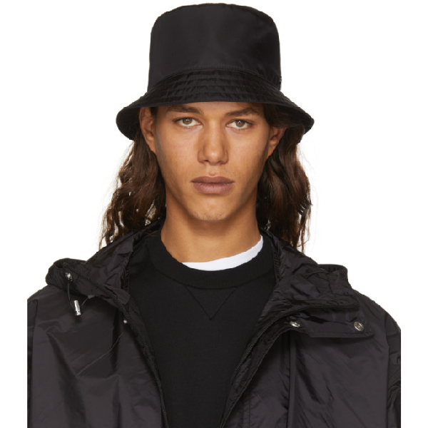 prada black nylon bucket hat