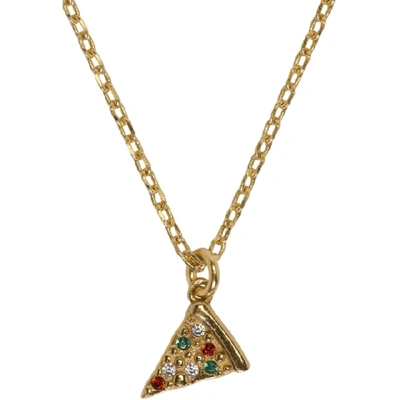 Shop Marc Jacobs Gold Pizza Necklace In 710 Gold