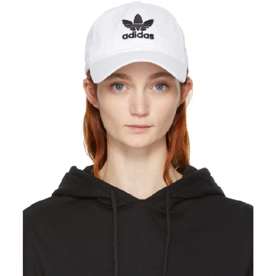 Shop Adidas Originals White Trefoil Cap