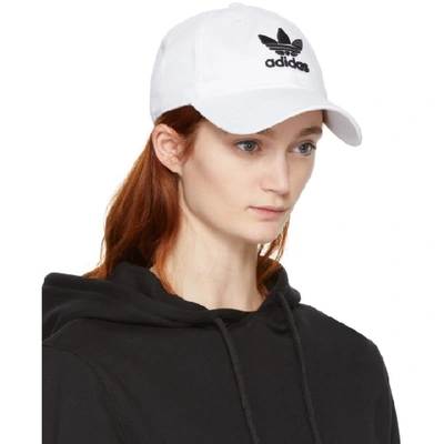Shop Adidas Originals White Trefoil Cap