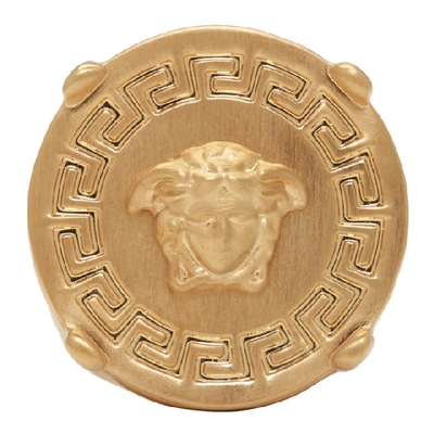 Shop Versace Gold Round Medusa Ring In D00h Gold