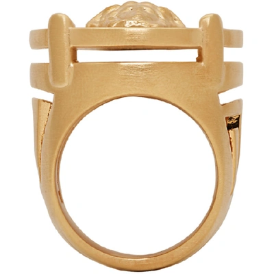 Shop Versace Gold Round Medusa Ring In D00h Gold