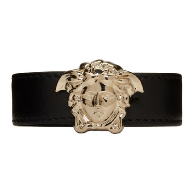 Shop Versace Black Large Medusa Bracelet