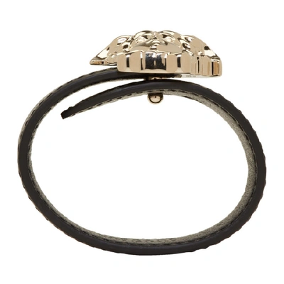 Shop Versace Black Large Medusa Bracelet