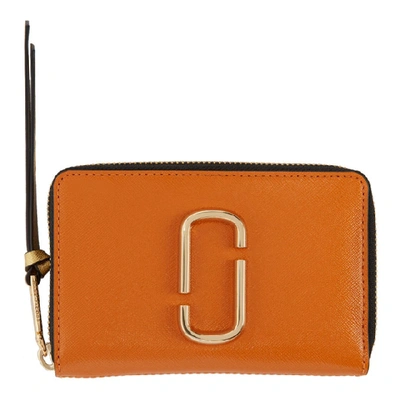 Shop Marc Jacobs Orange Small Snapshot Wallet