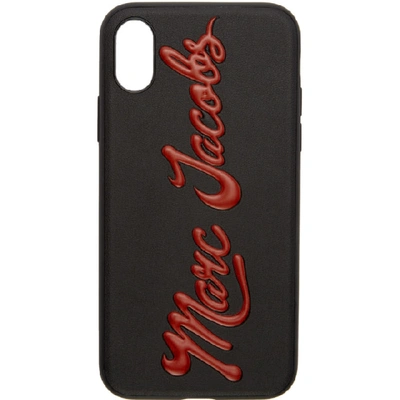 Shop Marc Jacobs Black Glossy Logo Iphone X Case In 002 Black M