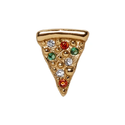 Shop Marc Jacobs Gold Single Pizza Stud Earring In 710 Gold
