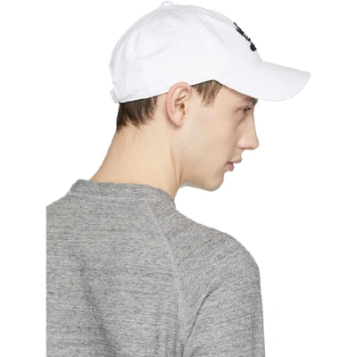 Shop Adidas Originals White Trefoil Logo Cap In White/black