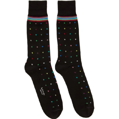 Shop Paul Smith Black Pin Dot Socks In 79 Black