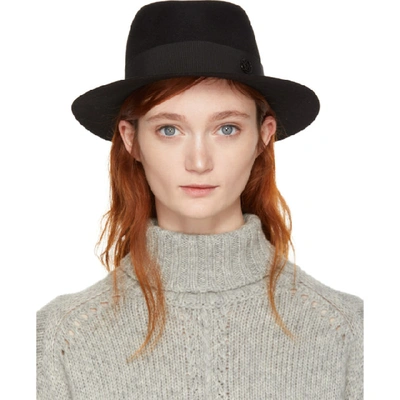 Shop Maison Michel Black Felt Andre Trilby