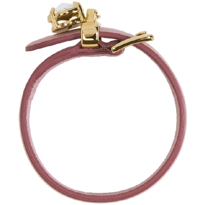 Shop Miu Miu Pink Rhinestone Charm Bracelet In F0028 Pink
