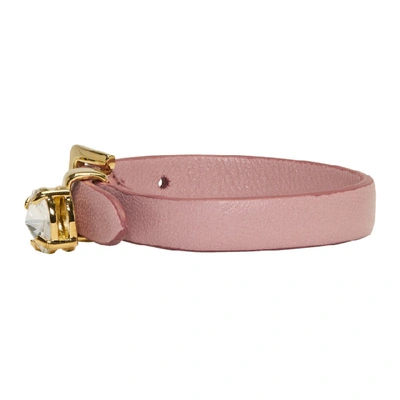 Shop Miu Miu Pink Rhinestone Charm Bracelet In F0028 Pink