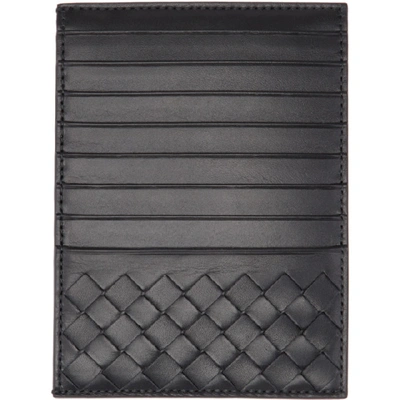 Shop Bottega Veneta Black Multi Slot Intrecciato Card Holder In 1000 Black