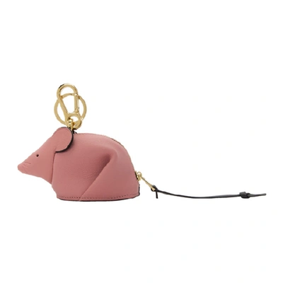 Shop Loewe Pink Mouse Charm Keychain In 3900 Candy