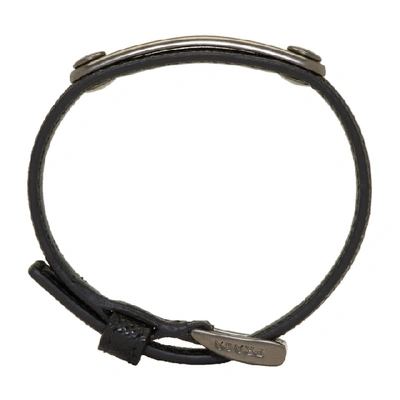 Shop Prada Black & Gunmetal Saffiano Bracelet