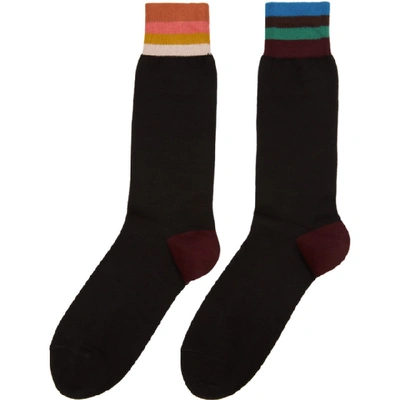 Shop Paul Smith Black Artist Stripe Socks In 79 Black