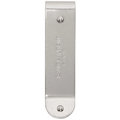 Shop Saint Laurent Silver Id Bill Money Clip