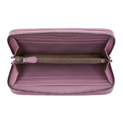 Shop Bottega Veneta Purple Intrecciato Continental Zip Around Wallet In 5511 Lilas