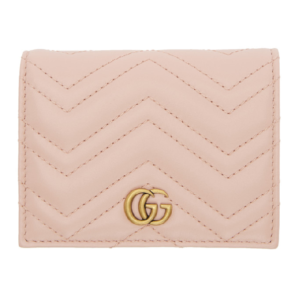 gucci pink small gg marmont wallet