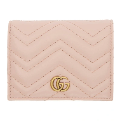 Shop Gucci Pink Small Gg Marmont Wallet