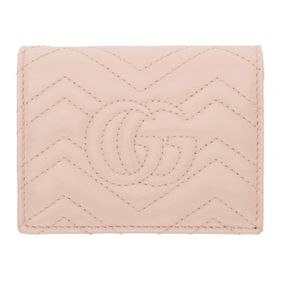 Shop Gucci Pink Small Gg Marmont Wallet