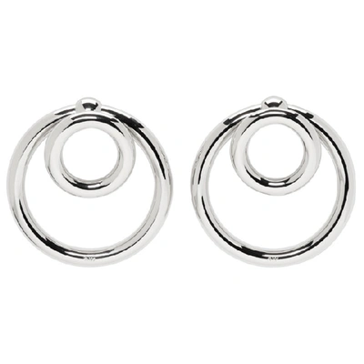 Shop Alexander Wang Silver Double O-ring Earrings In 000 No Colo