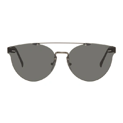 Shop Super Black And Gunmetal Tuttolente Giuagaro Sunglasses