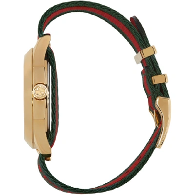 GUCCI GOLD AND GREEN LAVEUGLE PAR AMOUR BEE WATCH