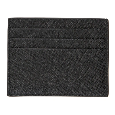 Shop Prada Black Colorblocked Saffiano Card Holder In F0002