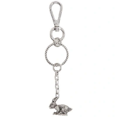 Shop Paul Smith Silver Bunny Keychain In 82 Silver