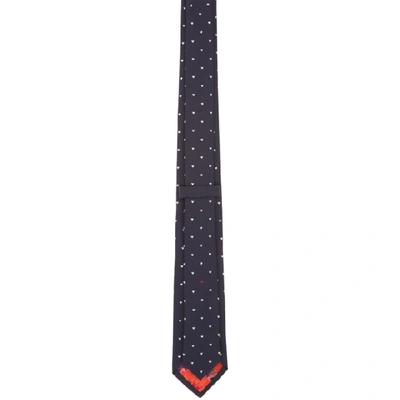 Shop Paul Smith Navy Hearts Tie In 79b Black