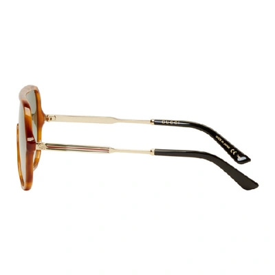 Shop Gucci Tortoiseshell Sensual Romanticism Aviator Sunglasses In 004 Bhavbkg