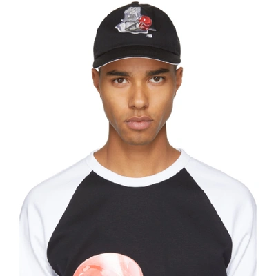 Shop Acne Studios Black Spilled Cocktail Calis Soft Baseball Cap