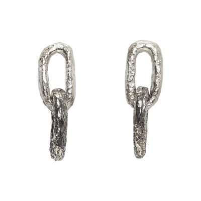 Shop Pearls Before Swine Silver Two-tone Double Link Earrings