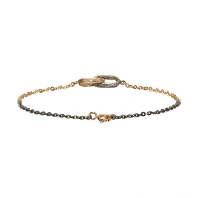 Shop Pearls Before Swine Silver And Gold Double Link Bracelet In Ylwgld/silv