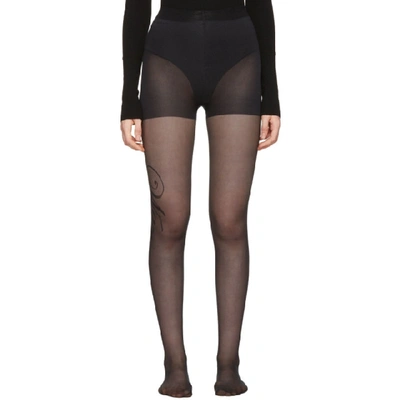 ALEXANDER WANG BLACK SHEER WANGOVER TIGHTS