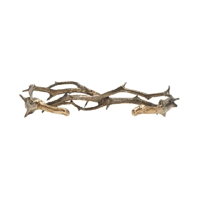 Shop Pearls Before Swine Silver And Gold Thorn Cuff In Ylwgldsilv