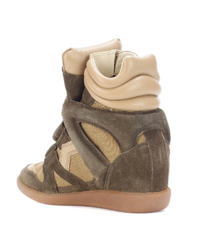 Shop Isabel Marant Bekett Leather And Suede Sneakers