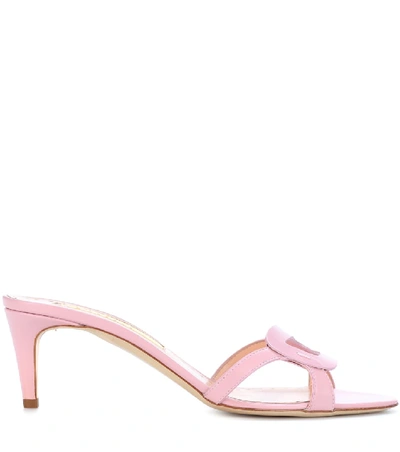 Shop Rupert Sanderson Maeve Leather Sandals In Pink