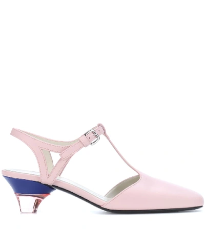 Shop Marni Leather Pumps In Pink