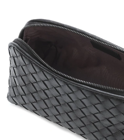 Shop Bottega Veneta Intrecciato Leather Cosmetics Case In Black