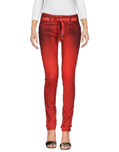 Shop Twinset Jeans In Brick Red