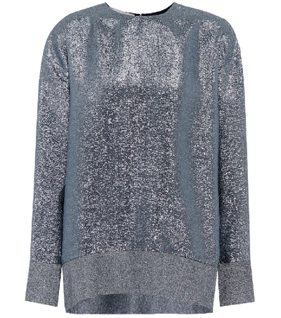 Shop Stella Mccartney Silk-blend Sweater In Silver