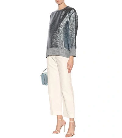 Shop Stella Mccartney Silk-blend Sweater In Silver