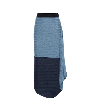Shop Jw Anderson Asymmetrical Linen Skirt In Blue