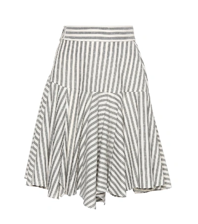 Shop Loewe Striped Cotton Skirt