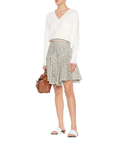 Shop Loewe Striped Cotton Skirt